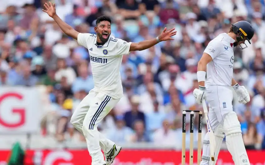 RCB Blood Fails On His Maiden Test vs India As Siraj Removes Bethell With A Jaffa